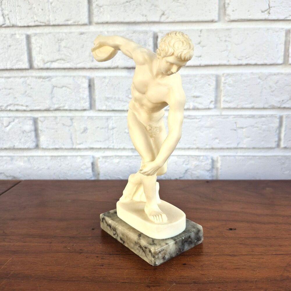 Santini Italy Discobolus Reproduction Sculpture  7.5 in Resin Italian Art Man